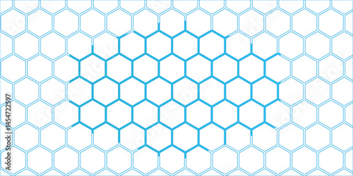 Abstract blue backdrop with seamless hexagonal pattern design and texture