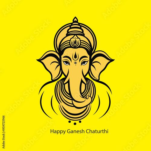 Elegant Lord Ganesha Line Art for Ganesh Chaturthi