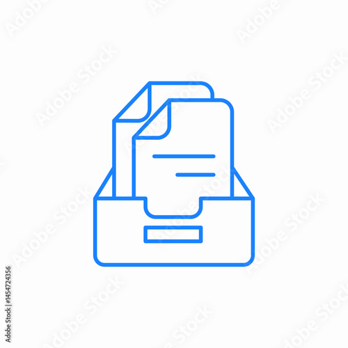 box or tray document storage icon sign vector