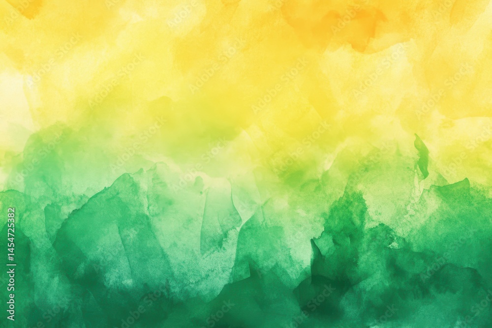 Fototapeta premium Vibrant green and yellow watercolor gradient pattern creates a stunning backdrop for websites and applications
