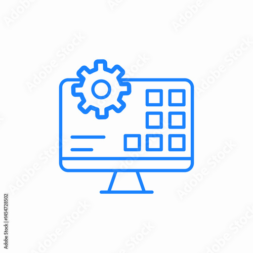 computer monitor settings or preferences icon icon sign vector