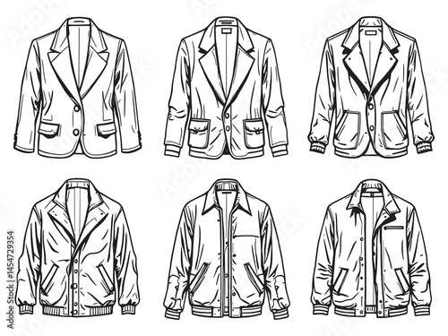 line art vector of trendy party jacket design illustration