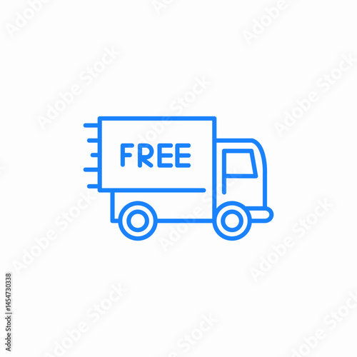 delivery truck van with free shipping sign icon sign vector