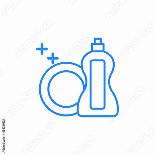 dishwashing liquid bottle with plate icon sign vector
