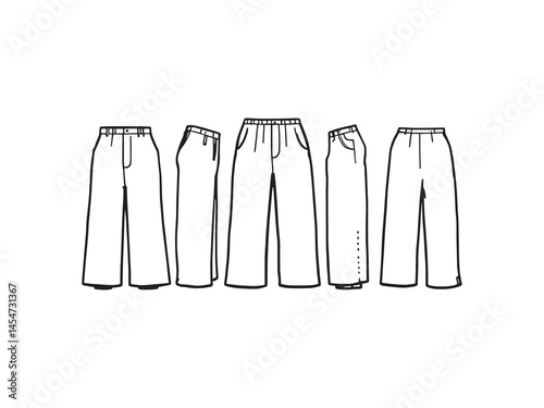 Linen Pants line art icon stylish breathable option for heat