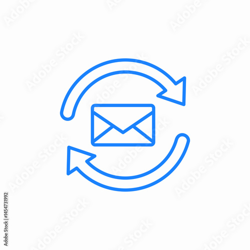 email refresh message synchronization icon sign vector