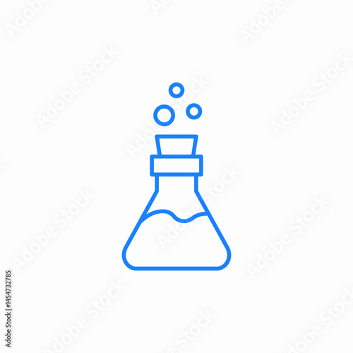 flask bubbling liquid icon sign vector