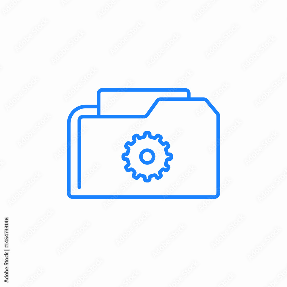folder settings gear icon sign vector folder settings gear icon sign vector