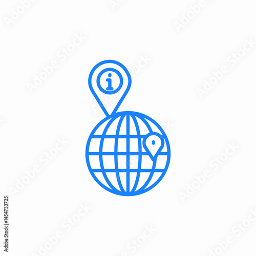 globe location info icon sign vector