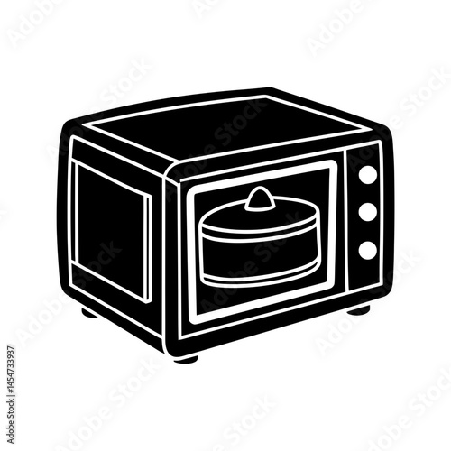 Rotating cake decorating microwave silhouette