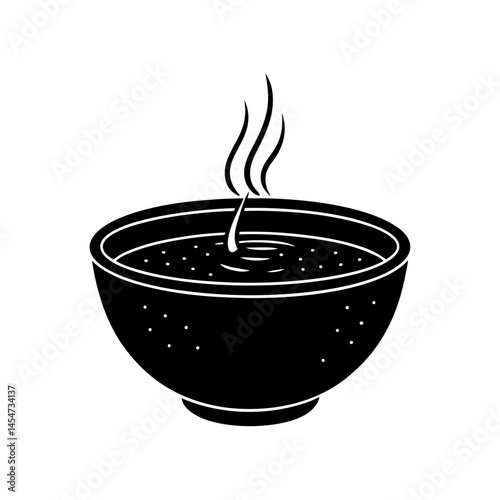Self stirring soup bowl silhouette