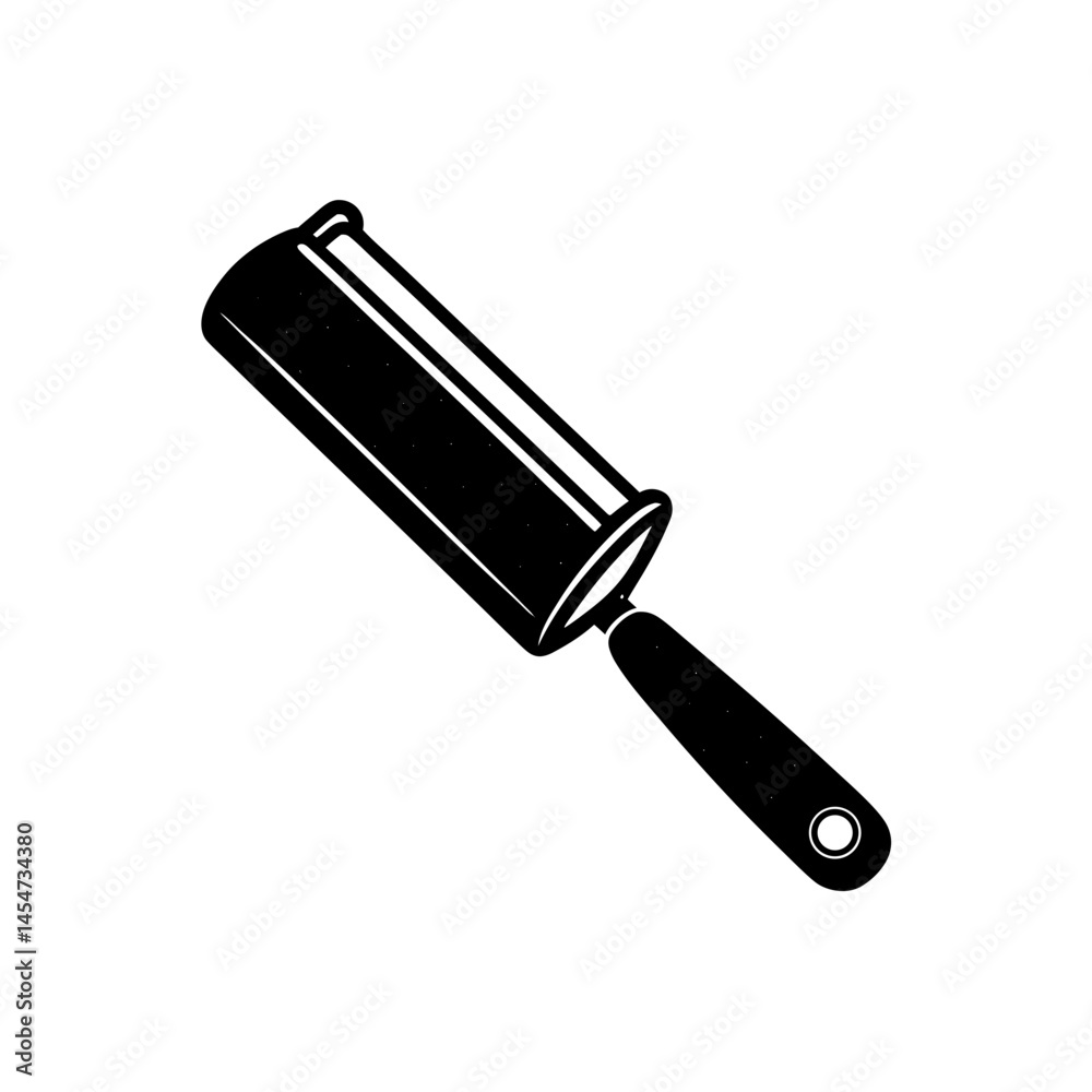 Smart lint roller vacuum silhouette illustration 