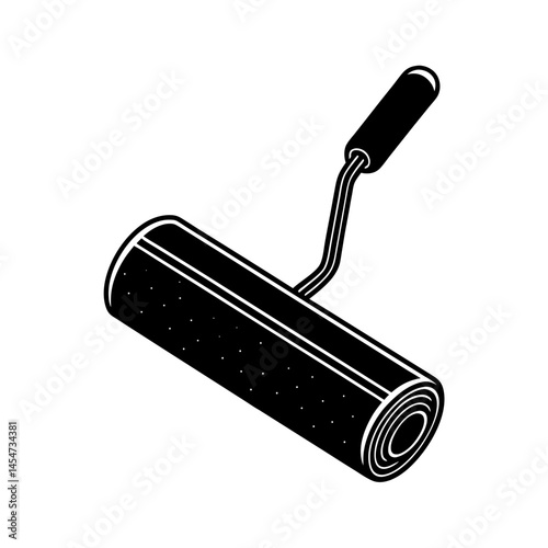 Smart lint roller vacuum silhouette illustration 