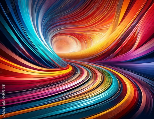 abstract swirls of color creating a vibrant dynamic race track vivid lines