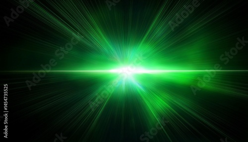 bright light shines on a dark background with lens flare effects and green glow neon glow glow effects
