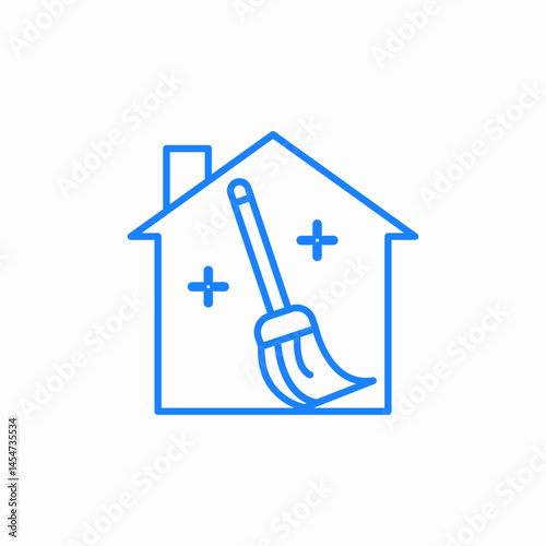 house mop cleanliness or sparkle home cleaning icon sign vector