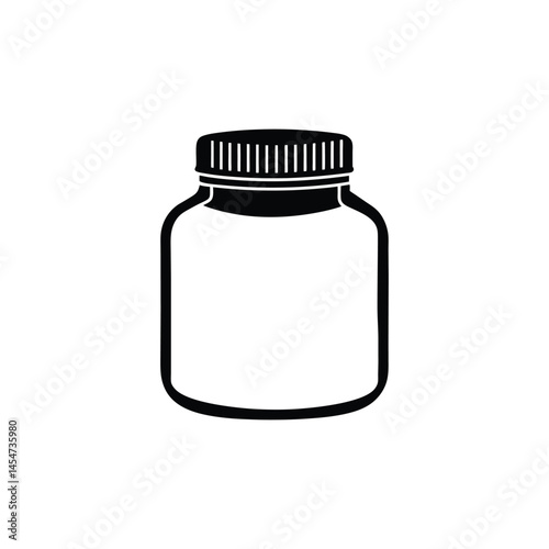 Empty bottle icon silhouette vector illustration.