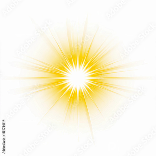 Radiant sun glare on a transparent background, perfect for enhancing photography, graphic design, and artistic projects. Capture attention and add a touch of brightness and warmth to any visual.
