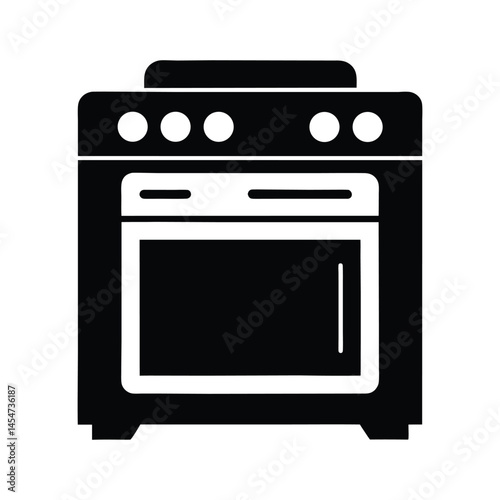 Gas stove oven icon silhouette vector illustration