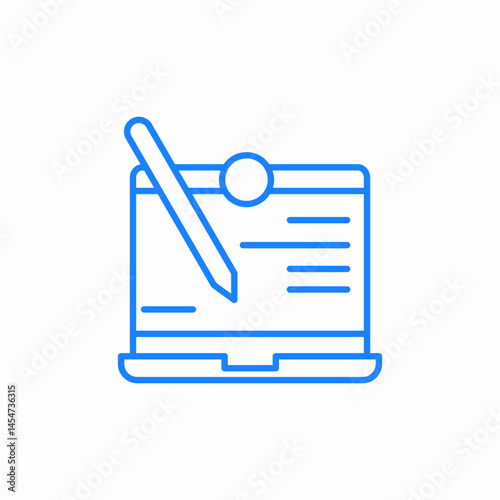 laptop stylus or digital pen icon sign vector