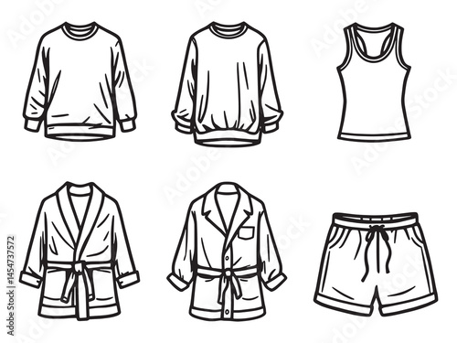 Loungewear Set line art icon elegant comfortable wear
