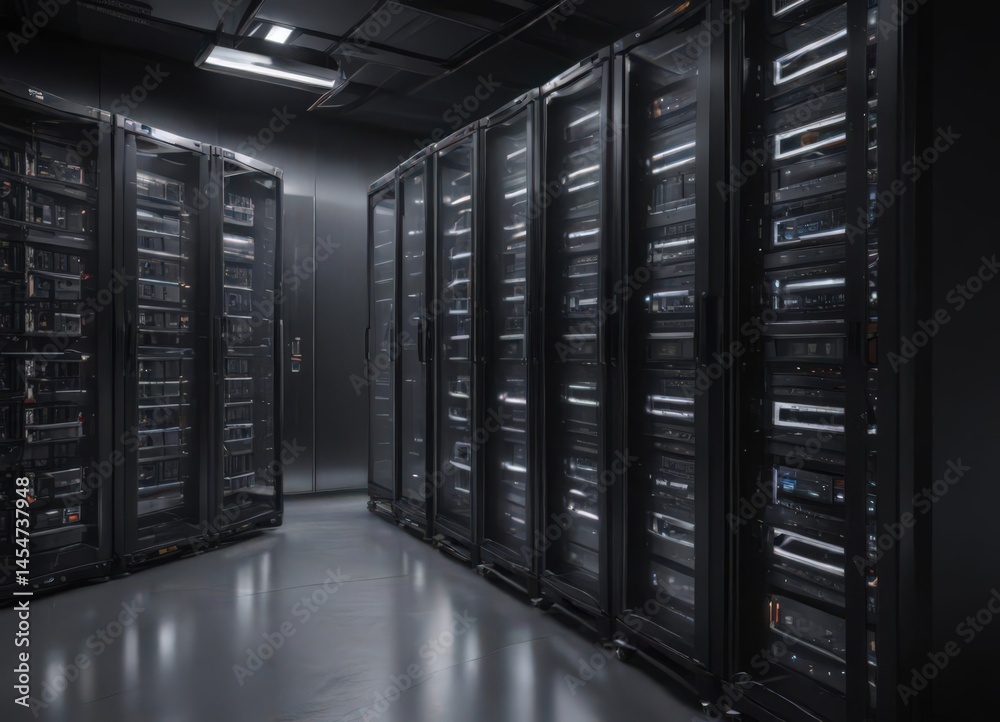 Gleaming server racks in a high-tech facility , data center, hosting Gleaming server racks in a high-tech facility , data center, hosting