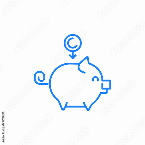 piggy bank coin money savings icon sign vector