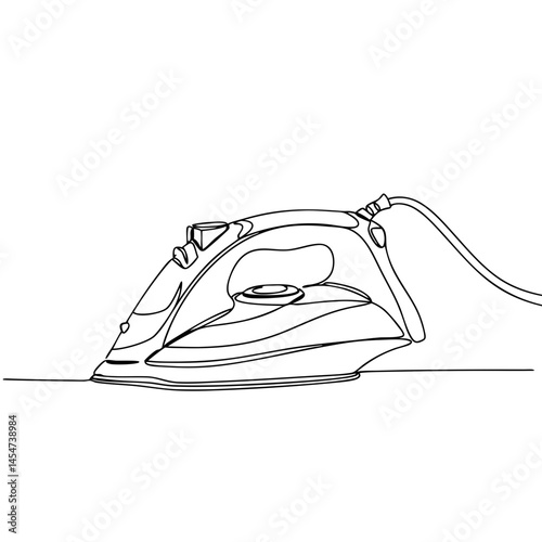 Iron in Minimalist Style Illustrating Household Functionality  