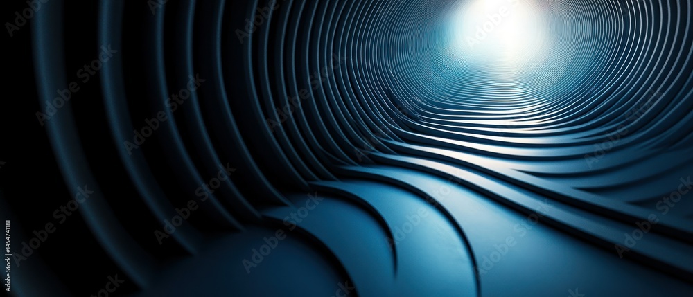 Obraz premium Abstract tunnel forms a geometric perspective through circular shapes, exhibiting modern design.