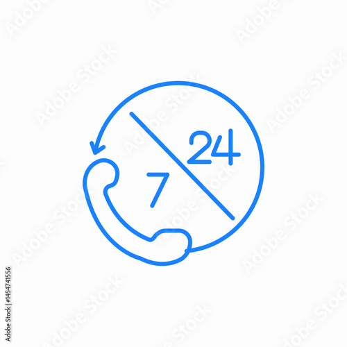 telephone receiver 24 7 accessibility icon sign vector