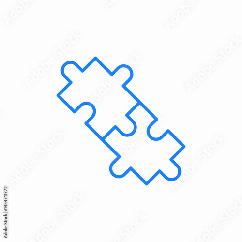 two connected puzzle pieces icon sign vector
