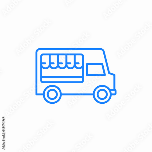 van or car food truck trade icon sign vector