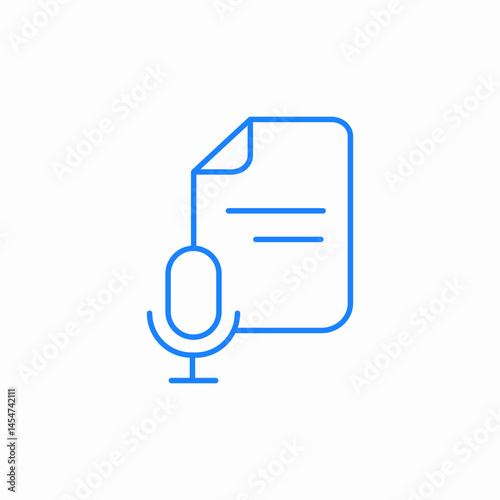 voice input text audio notes speech recording in document icon sign vector