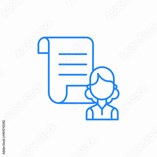 woman document personal consultation icon sign vector