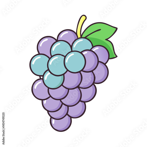 Illustration of grapes fruit grape vine purple grapes green leaf fresh fruit healthy snack food design