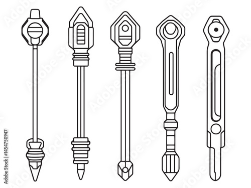 Mechanical torque wrench hand tool vector artwork