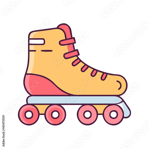 Find roller skate illustration vector graphic for skating rink and outdoor recreation fun activity
