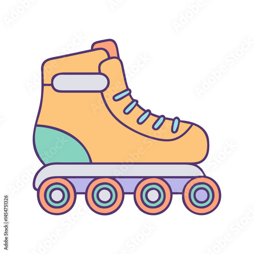 Roller skate illustration: vintage roller skate design for recreational skating and sport fun