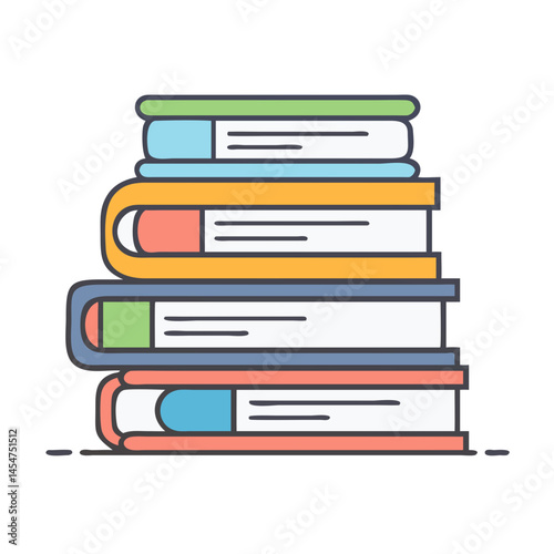 Stack of books vector illustration for education knowledge reading and learning concept design
