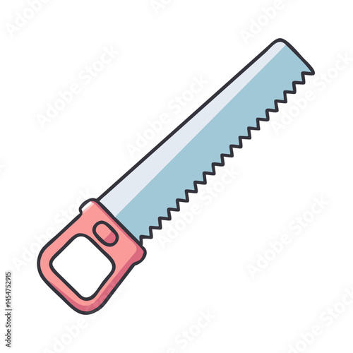 Illustration of a hand saw hand saw tool hand saw equipment hand saw blade hand saw handle hand saw