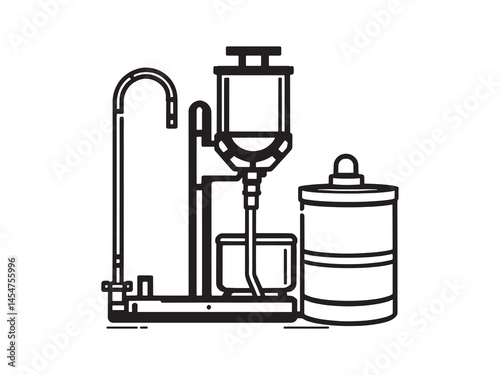 Milking Machine line art icon dairy farm equipment