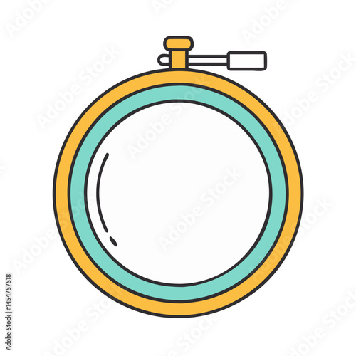 Embroidery hoop frame vector illustration sewing craft needlework art design equipment tool circle stitch
