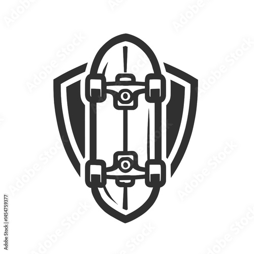 Skateboard Emblem – Vector Skate Shield Logo Design