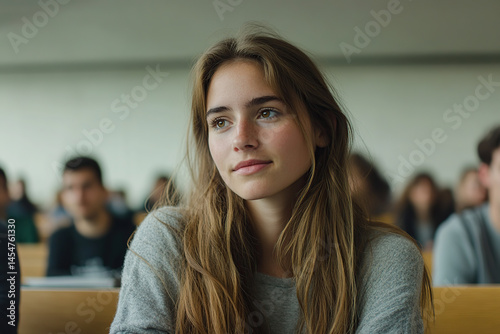 Obraz na płótnie Student listens to a lecture in large auditorium w salonie