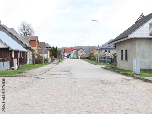 Fototapeta Naklejka Na Ścianę i Meble -  A quiet street in a small village