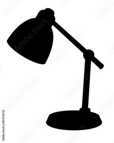 Table lamp vector silhouette image for logo, pictogram or stencil. Portable table lamp silhouette for sign or icon