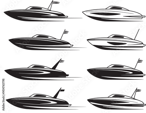 set of boats on the water