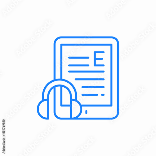 e reader audio icon sign vector