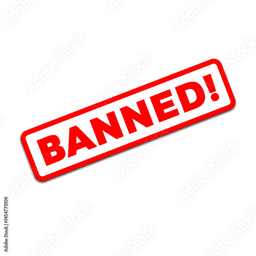 Banned Label Badge PNG Transparent Red Stamp Icon Isolated Clipart