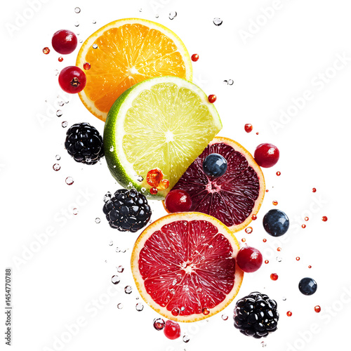 Radiant Crisp Creation III Dynamic Mix of Citrus Ber Isolated on Transparent Background photo